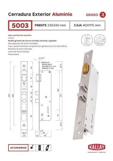 CERRADURA EMBUTIR REF P/PTO VAIVEN