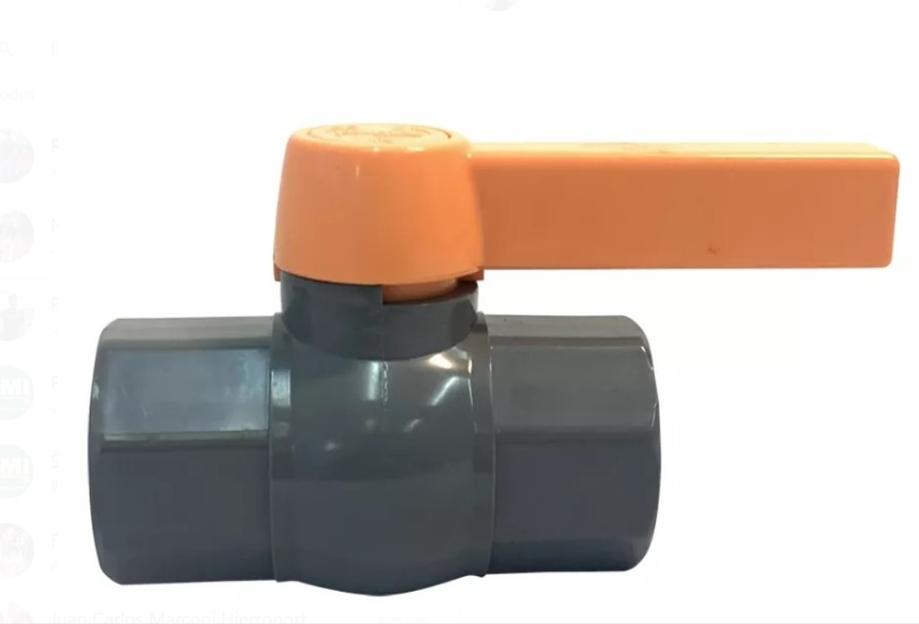 VALVULA ESFERICA LLAVE PASO PVC C/ROSCA