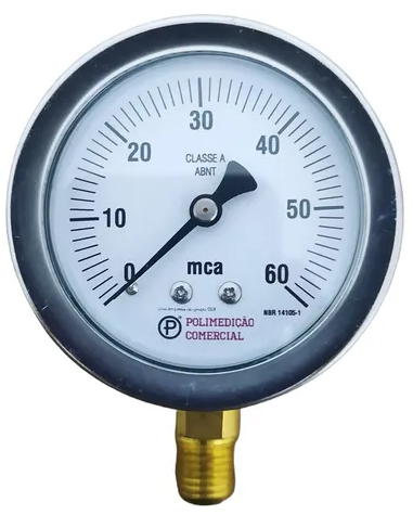 MANOMETRO CON GLICERINA ROSCA 1/2"