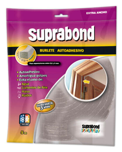 BURLETE AUTOADHESIVO SUPRABOND DE ESPUMA X 5MTS