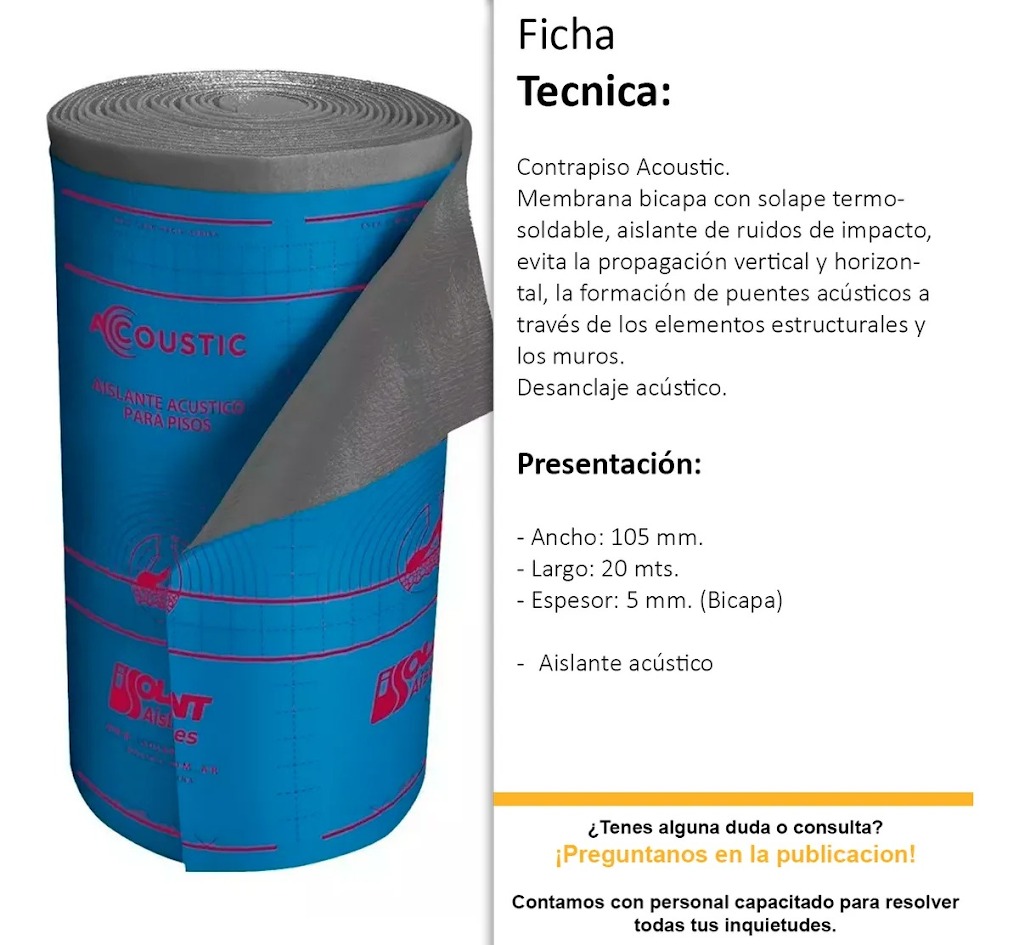 ISOLANT CONTRAPISO BICAPA ACUSTICO X ROLLO