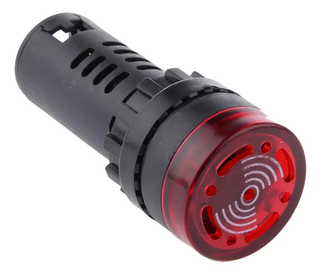 INDICADOR ZUMBADOR BUZZER AC LED ROJO 22MM TBCIN