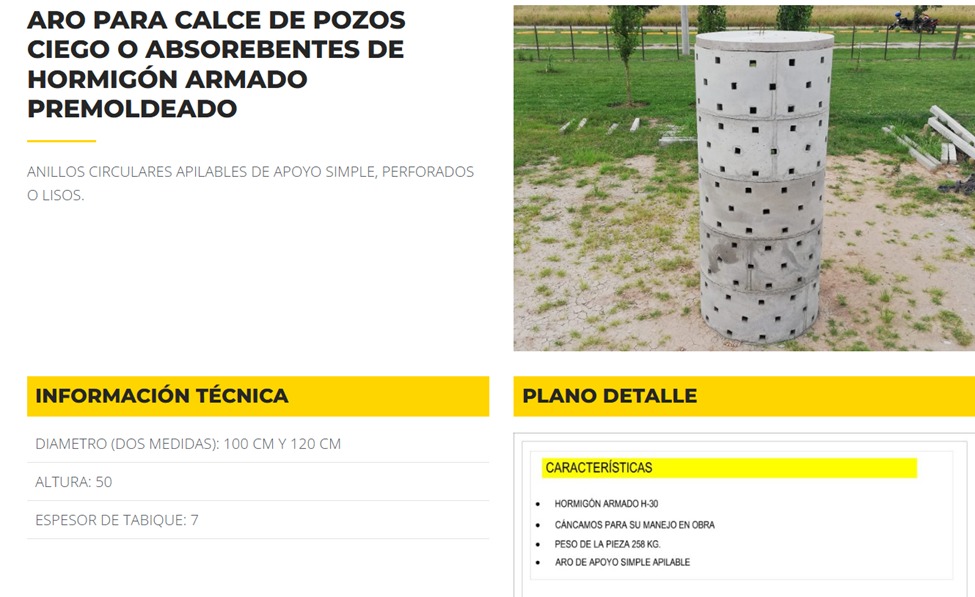 ARO P/ALCANCE DE POZO CIEGO/ABSORBENTE DE H° ARMADO