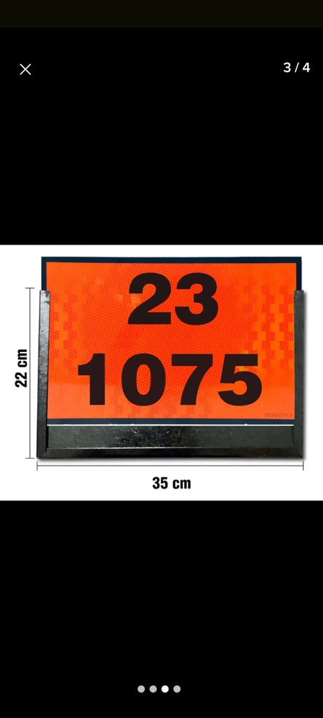 PORTA ROTULO DE CARTEL CARGAS PELIGROSAS